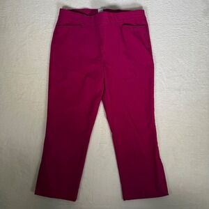 Chicos Brigitte So Slimming Magenta Pink Ankle Pants Size 2.5 US 14 Stretch Slit